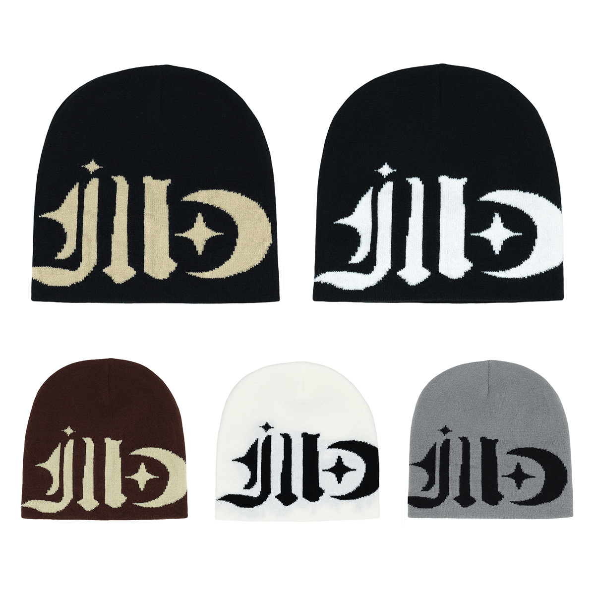 Knit Beanie Hat Warm - Nuevos Gorros con Patrón de Letras