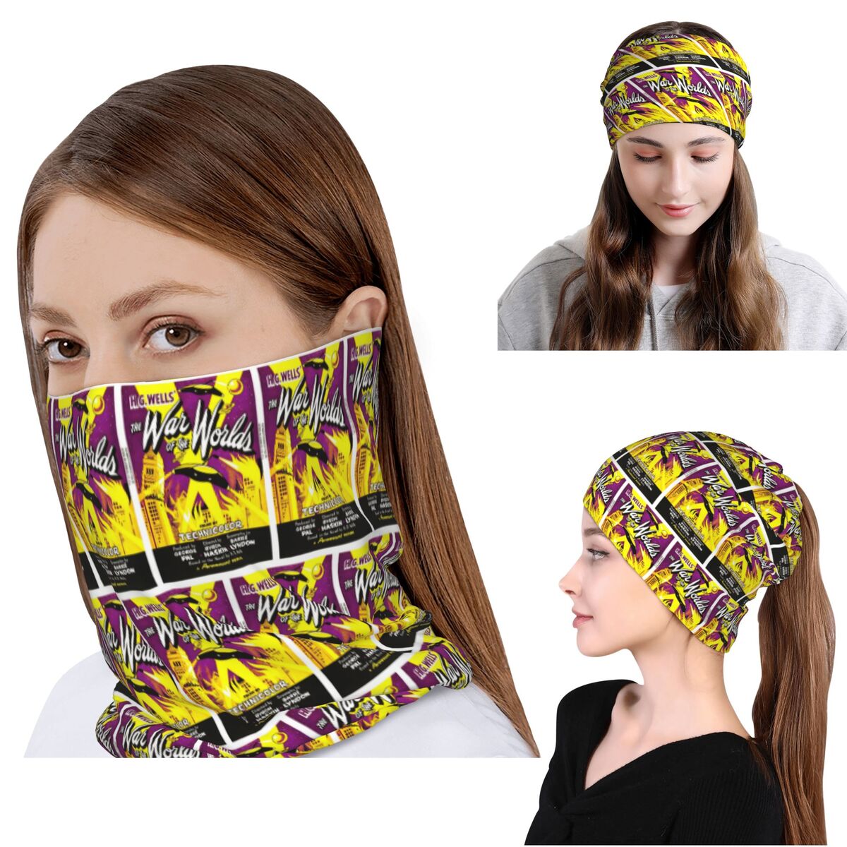Knit Beanie Hat Warm - War Of The Worlds Bandana -