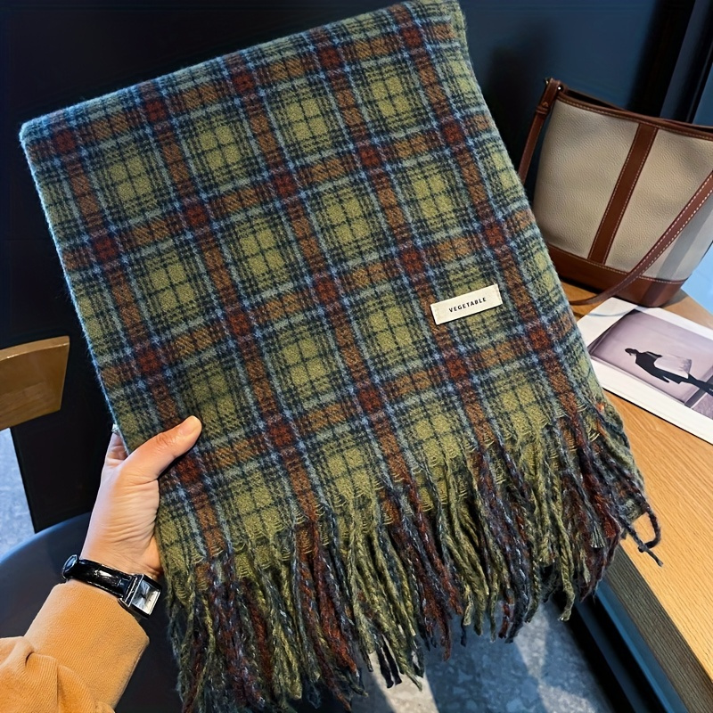 Bufanda con borlas a cuadros v - Cashmere Pashmina Wrap reseña y precio