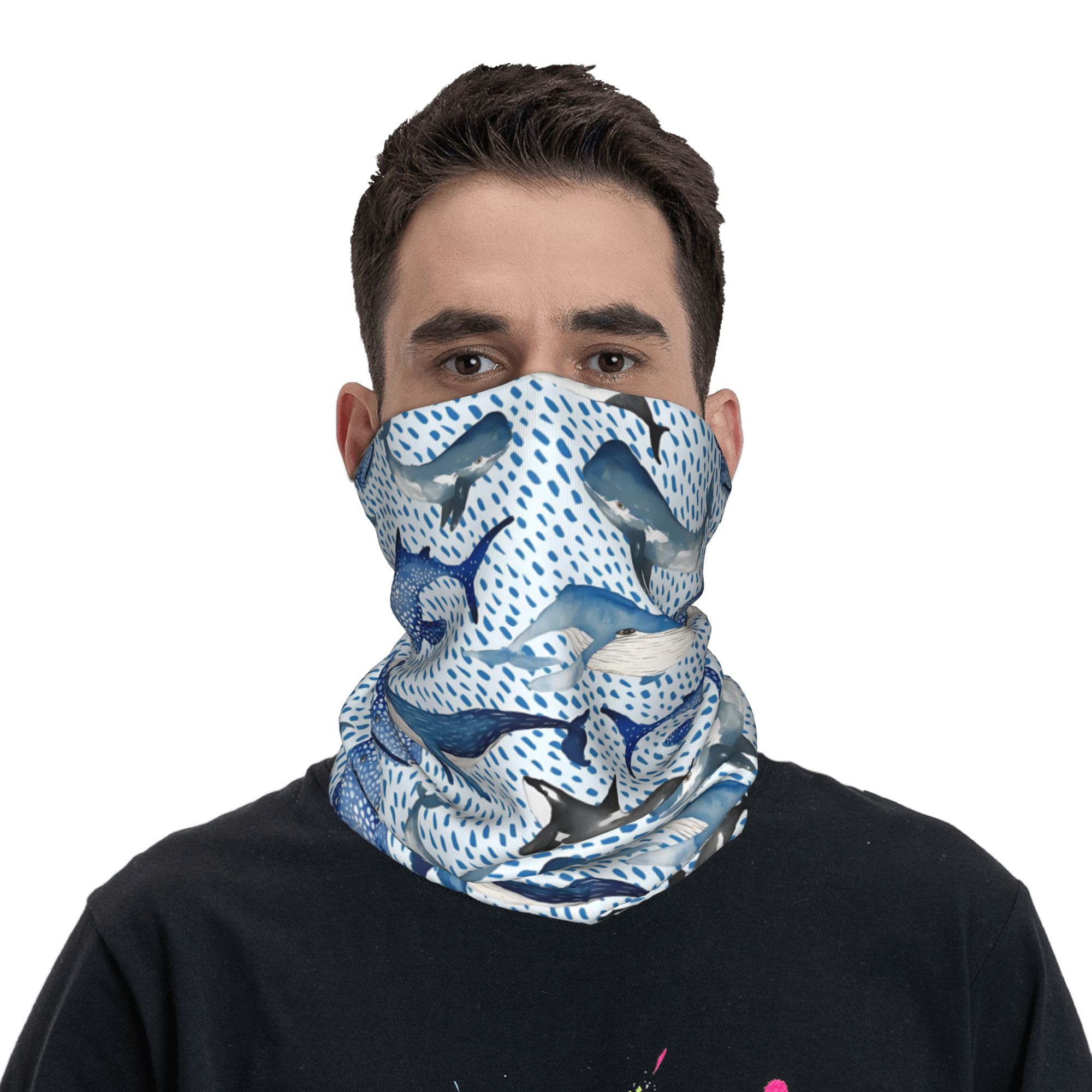 Personalizado azul acuarela ti - Neck Gaiter Fleece reseña y precio